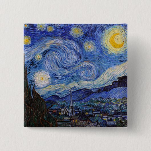 Eine Starry Night: Saint Remy von Vincent Van Gogh Button (Vorderseite)