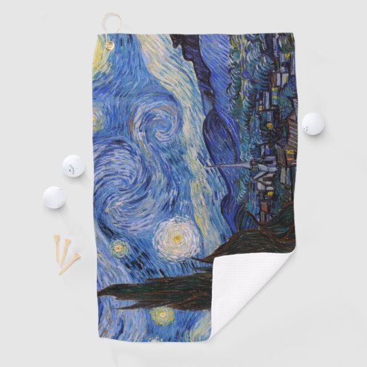 Eine Starry Night: Saint Remy von Vincent Van Gogh Golfhandtuch (Insitu)