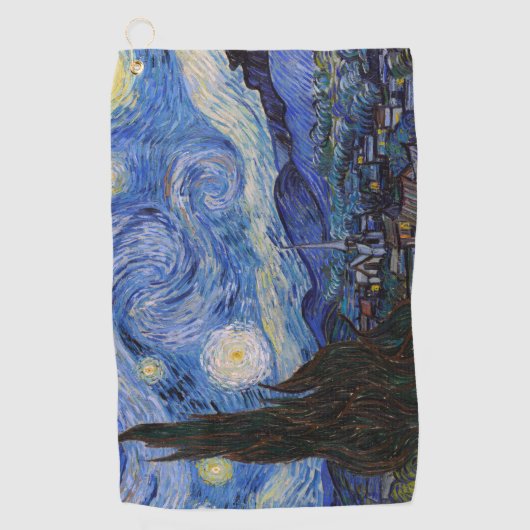 Eine Starry Night: Saint Remy von Vincent Van Gogh Golfhandtuch (Vorderseite)