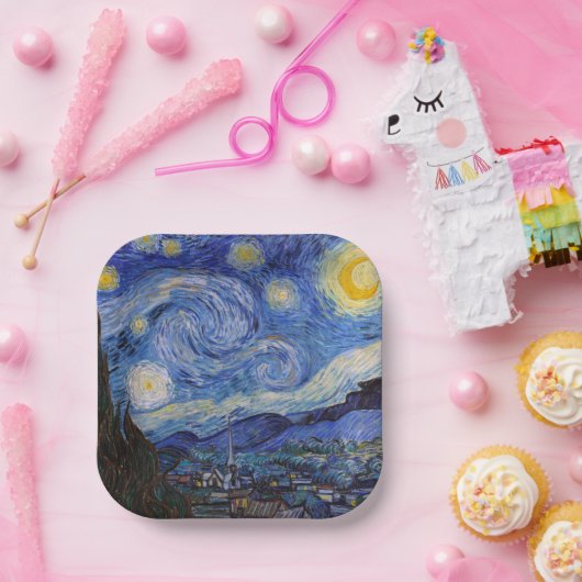 Eine Starry Night: Saint Remy von Vincent Van Gogh Pappteller (Party)