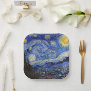 Eine Starry Night: Saint Remy von Vincent Van Gogh Pappteller