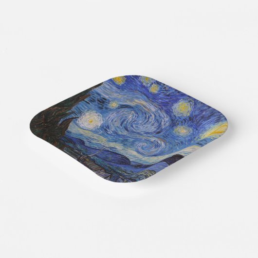 Eine Starry Night: Saint Remy von Vincent Van Gogh Pappteller (Gewinkelt)