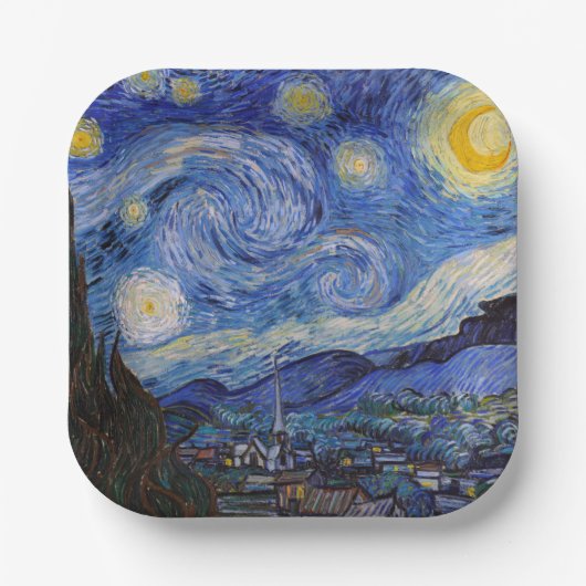 Eine Starry Night: Saint Remy von Vincent Van Gogh Pappteller (Vorderseite)