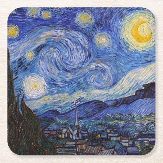 Eine Starry Night: Saint Remy von Vincent Van Gogh Rechteckiger Pappuntersetzer (Vorderseite)