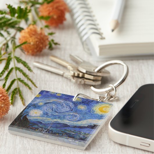 Eine Starry Night: Saint Remy von Vincent Van Gogh Schlüsselanhänger (Vorderseite rechts)