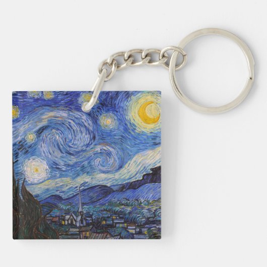 Eine Starry Night: Saint Remy von Vincent Van Gogh Schlüsselanhänger (Rückseite)