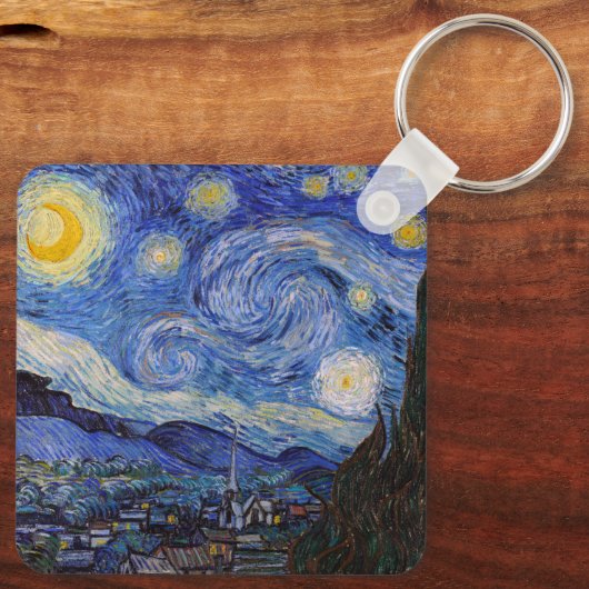 Eine Starry Night: Saint Remy von Vincent Van Gogh Schlüsselanhänger (Rückseite)