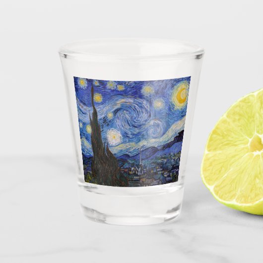 Eine Starry Night: Saint Remy von Vincent Van Gogh Schnapsglas (Vorderseite)