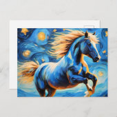 Eine Starry Night Van Gogh Horse Postcard Postkarte (Vorne/Hinten)