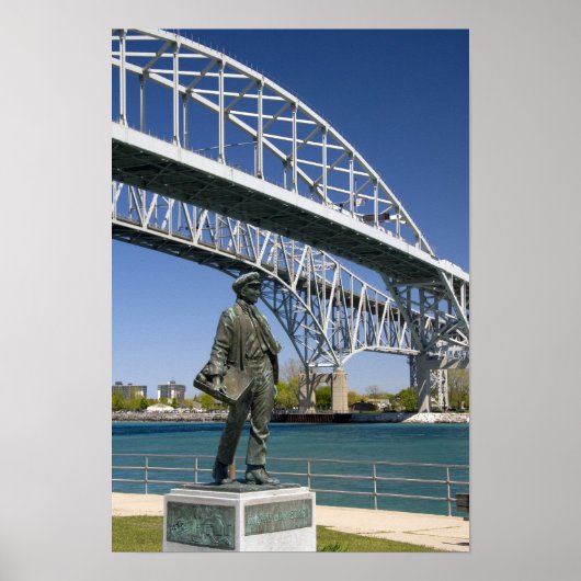 Eine Statue von Thomas Edison von dem lokalen Küns Poster (Vorne)