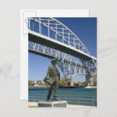 Eine Statue von Thomas Edison von dem lokalen Küns Postkarte (Vorne/Hinten)