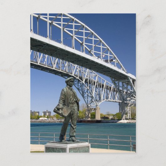 Eine Statue von Thomas Edison von dem lokalen Küns Postkarte (Vorderseite)