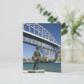 Eine Statue von Thomas Edison von dem lokalen Küns Postkarte (Stehend Vorderseite)