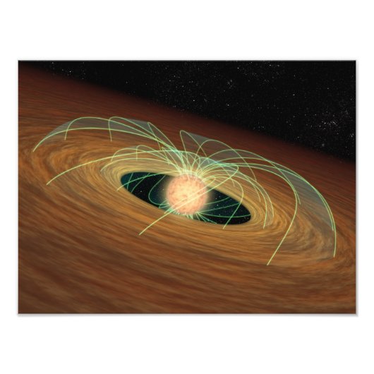 Eine staubige Planet bildende Scheibe im Orbit Fotodruck (Vorne)