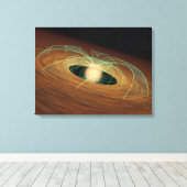 Eine staubige Planet bildende Scheibe im Orbit Leinwanddruck (Insitu (Holzboden))