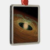 Eine staubige Planet bildende Scheibe im Orbit Ornament Aus Metall (Rechts)