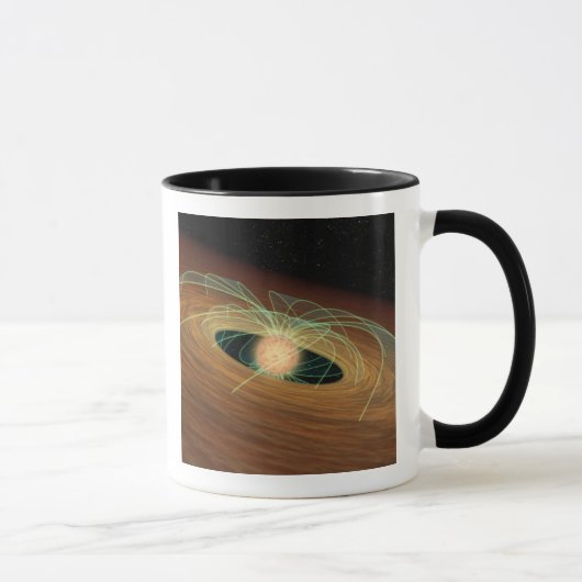 Eine staubige Planet bildende Scheibe im Orbit Tasse (Rechts)