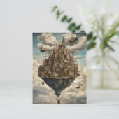 Eine Steampunkstadt am Himmel Postkarte (Stehend Vorderseite)