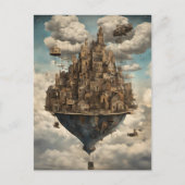 Eine Steampunkstadt am Himmel Postkarte (Vorderseite)