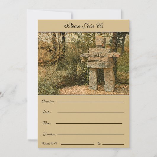 Eine Stehende Inuksuk friedlich - Einladung (Vorderseite)