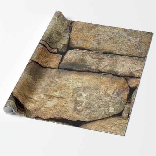 Eine Steinmauer aus Kopfsteinpflaster-Hintergrund Geschenkpapier (Ungerollt)