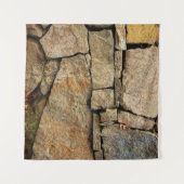 Eine Steinmauer aus Kopfsteinpflaster-Hintergrund Wandteppich (Vorderseite (Horizontal))