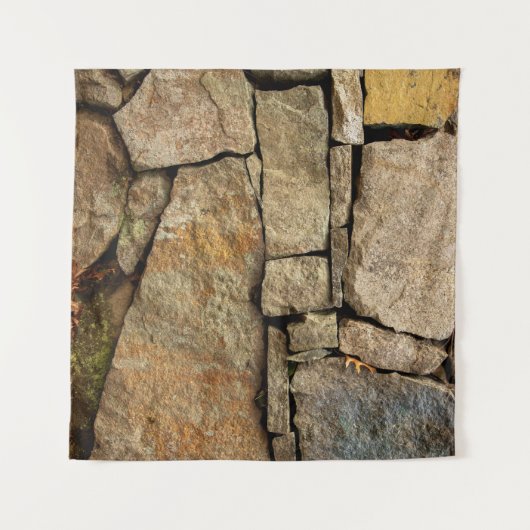 Eine Steinmauer aus Kopfsteinpflaster-Hintergrund Wandteppich (Vorderseite (Horizontal))