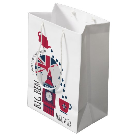 Eine Stelle des englischen Tees Mittlere Geschenktüte (Rückseite Schrägansicht)