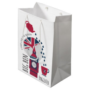 Eine Stelle des englischen Tees Mittlere Geschenktüte