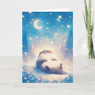 Eine Sternennacht mit Otter Karte