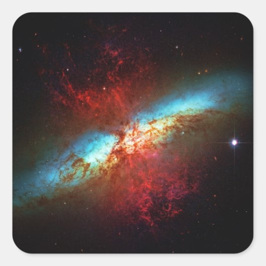 Eine Sternexplosion Galaxy - Messier 82 (Zigarreng Quadratischer Aufkleber (Vorderseite)