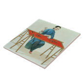 Eine stickende Frau, überziehen 41 'vom Kostüm O Fliese (Seite)