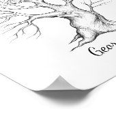 Eine Stift Sketch Wedding Fingerprint Gästebuchbau Poster (Ecke)