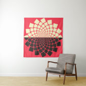 Eine stilisierte Blume, die aus dem Wasser hervorg Wandteppich (Beispiel)