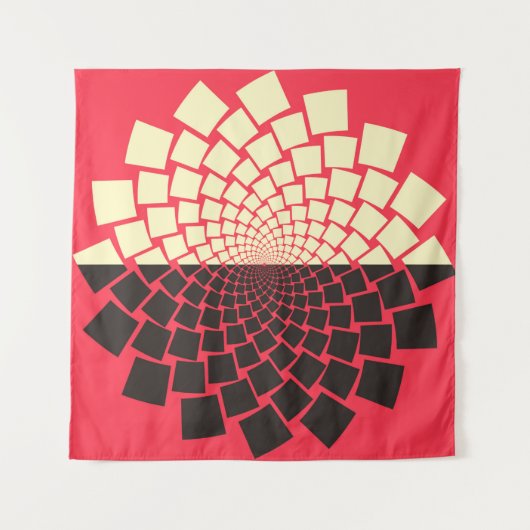 Eine stilisierte Blume, die aus dem Wasser hervorg Wandteppich (Vorderseite)