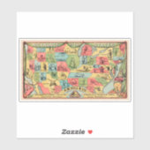 Eine stilisierte Karte der Staaten mit Nicknames Aufkleber (Blatt)