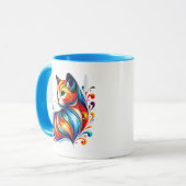 Eine stilisierte Katze mit warmen Farben. Tasse (Vorderseite Links)