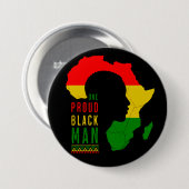 Eine stolze Black Man Black History Monatsflagge Button (Vorne & Hinten)