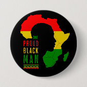 Eine stolze Black Man Black History Monatsflagge Button (Vorderseite)