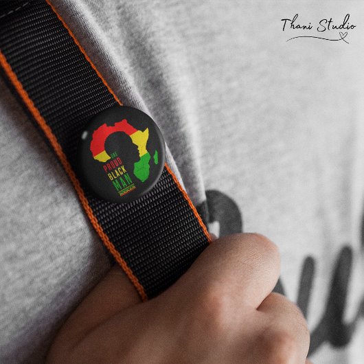 Eine stolze Black Man Black History Monatsflagge Button