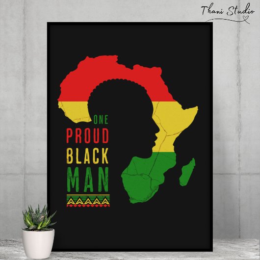 Eine stolze Black Man Black History Monatsflagge Poster