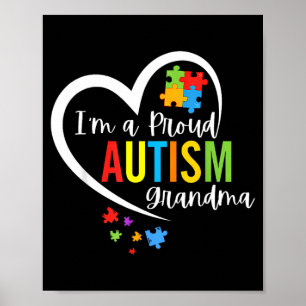 Eine stolze Oma Liebes Herz Autismus-Bewusstsein P Poster