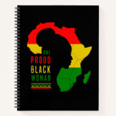 Eine stolze schwarze Frau schwarze Monatsflagge Notizblock (Vorderseite)