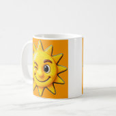 Eine strahlende, glückliche Sonne Kaffeetasse (Vorderseite Links)