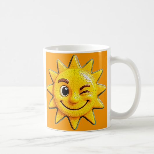 Eine strahlende, glückliche Sonne Kaffeetasse (Rechts)