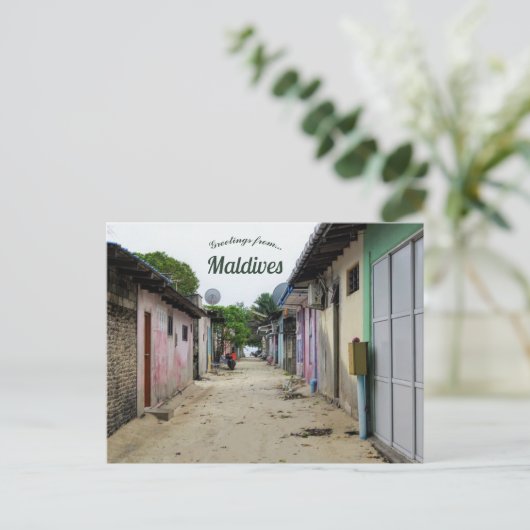 Eine Straße auf den Malediven Postkarte (Stehend Vorderseite)