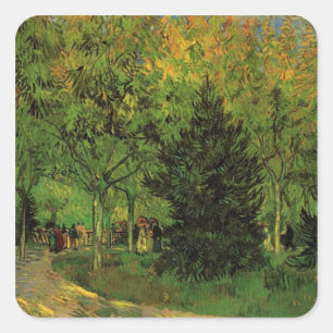 Eine Straße im öffentlichen Garten von Arles Quadratischer Aufkleber