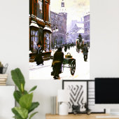 Eine Straße im Winter, Kopenhagen Poster (Heimbüro)