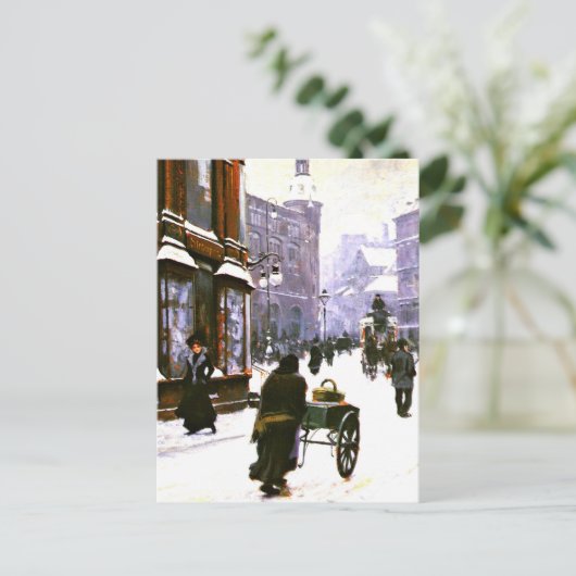 Eine Straße im Winter, Kopenhagen Postkarte (Stehend Vorderseite)