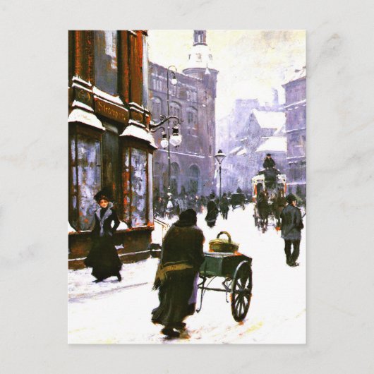 Eine Straße im Winter, Kopenhagen Postkarte (Vorderseite)